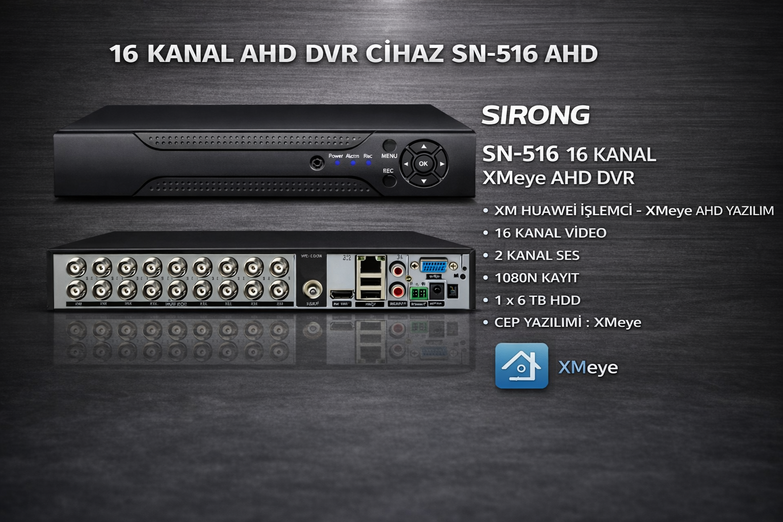 16 KANAL AHD DVR CİHAZ SN-516 AHD