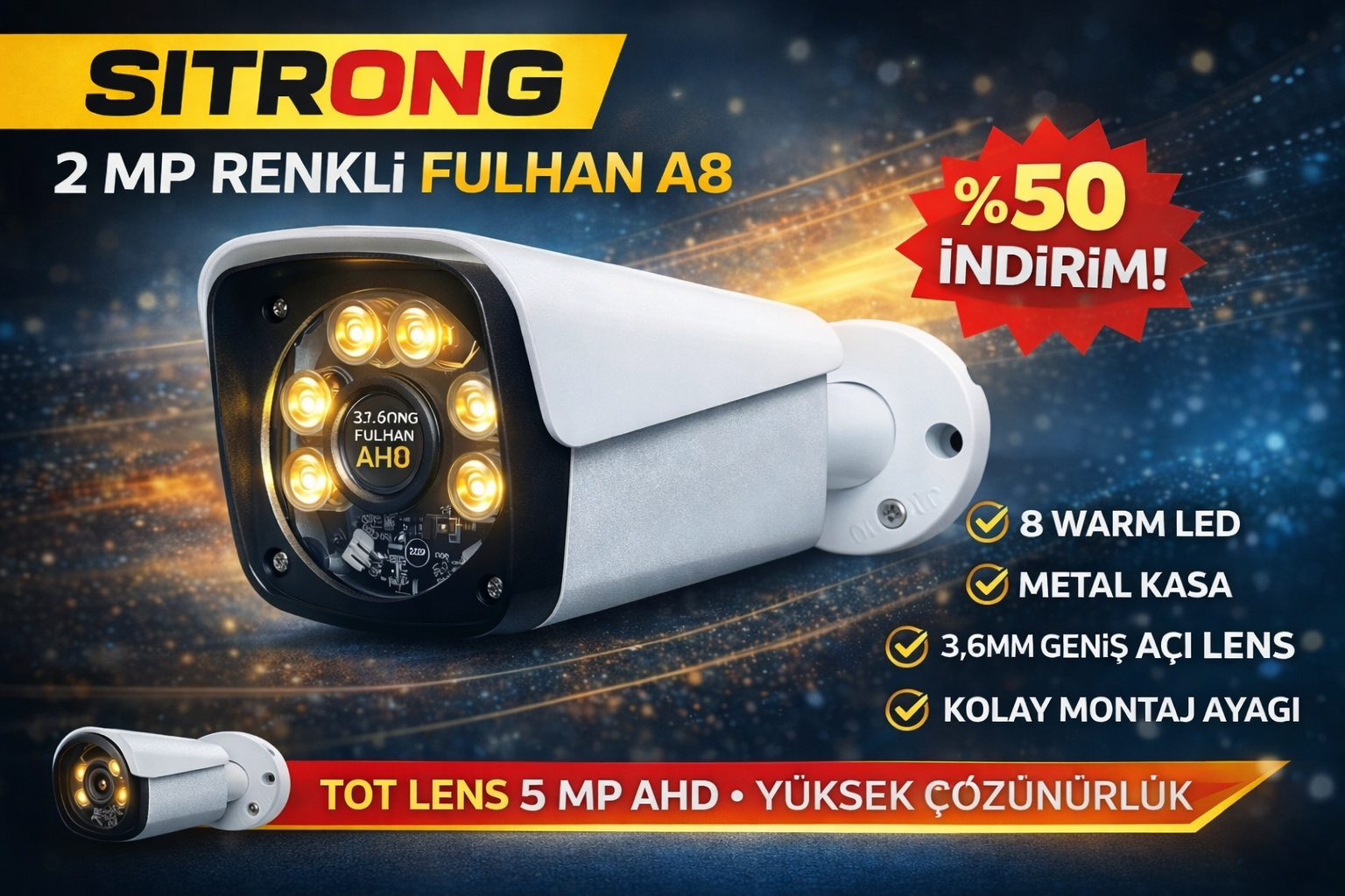 2 MP AHD RENKLİ METAL KASA