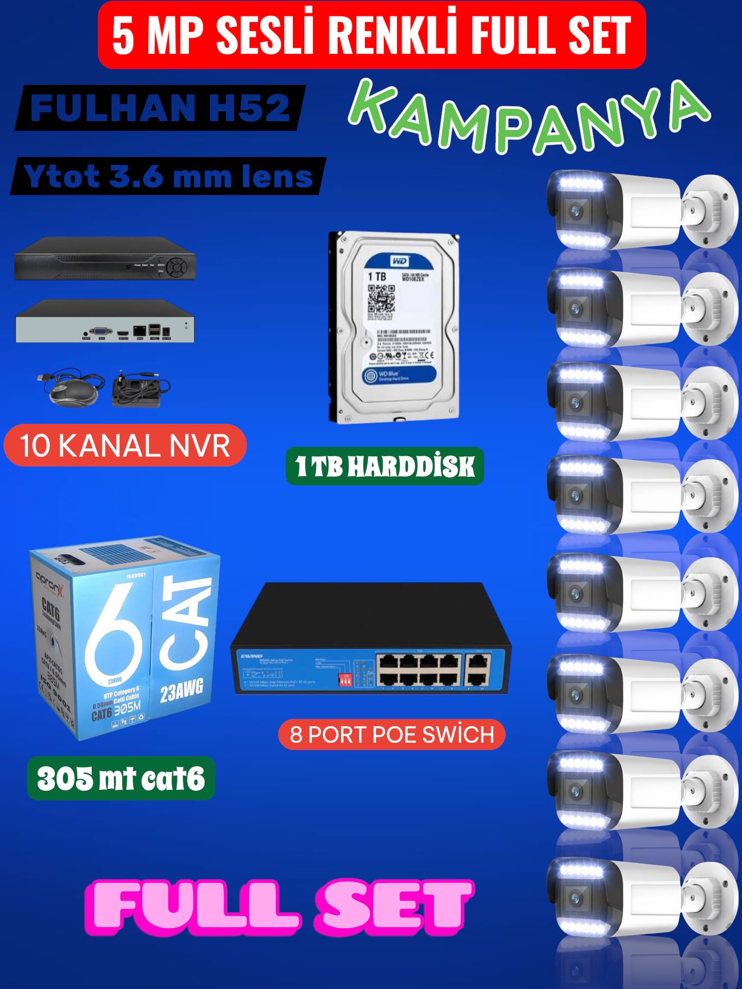 8 MP 8Lİ FULL SET